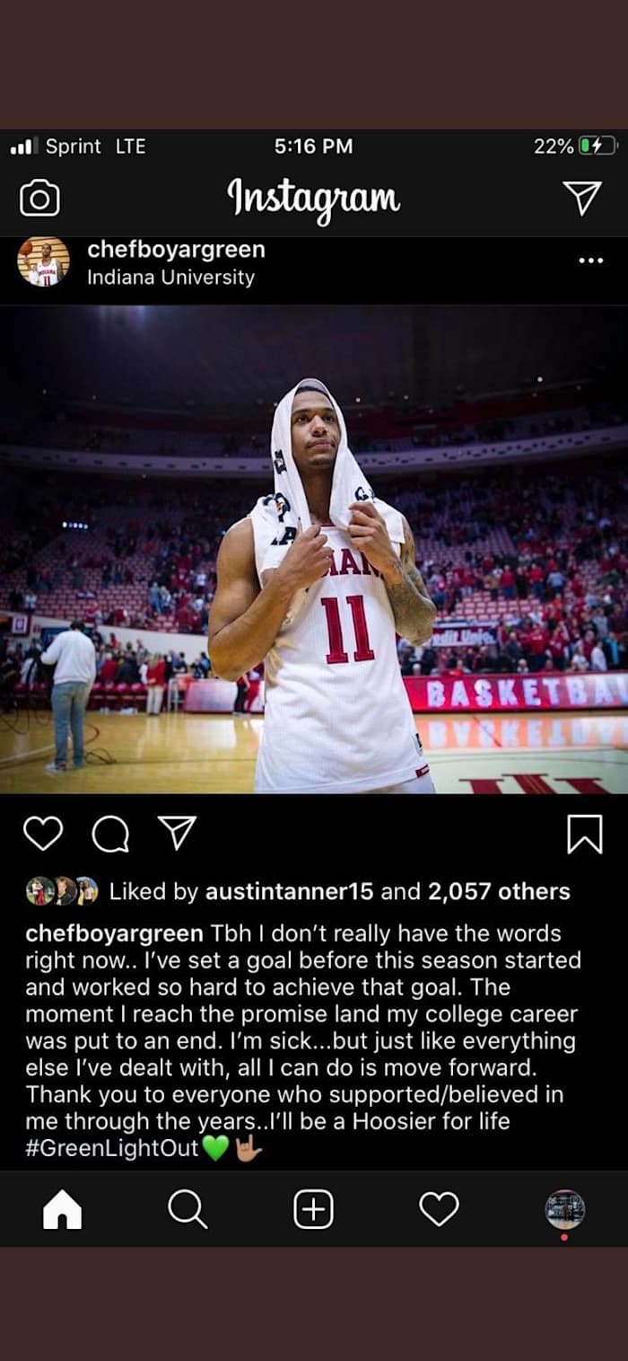 Devote Green's Instagram post on Thursday.&nbsp;